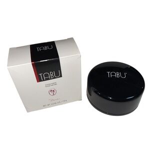 Vtg New in Box  Tabu Dusting Powder w/  Puff Dana Discontinued 4 oz Paper Sealed